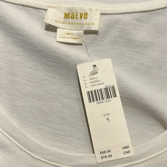NWT Anthropologie Maeve White Top - Picture 5 of 8